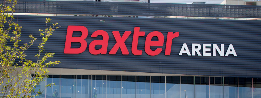 Baxter Arena sign